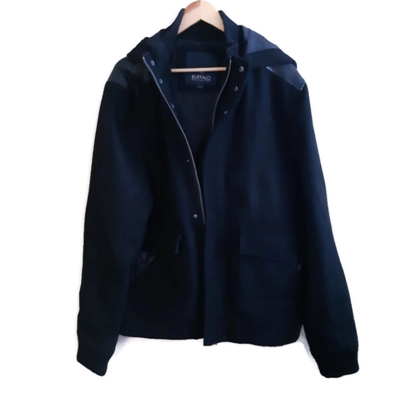 BUFFALO | black wool winter jacket